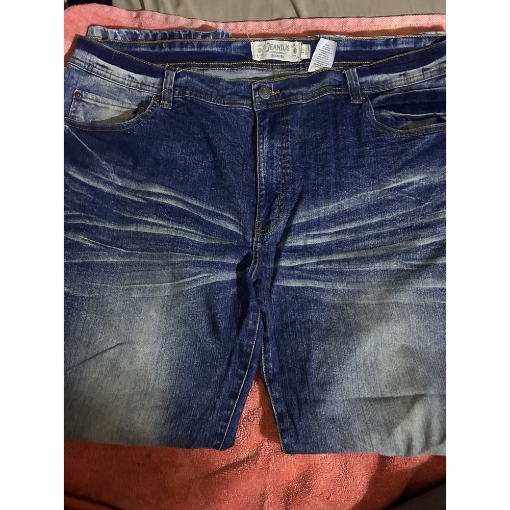 Akademiks Jeanius Jeans Mens 42x32 Dark Wash Straight‎ Leg Relaxed Fit